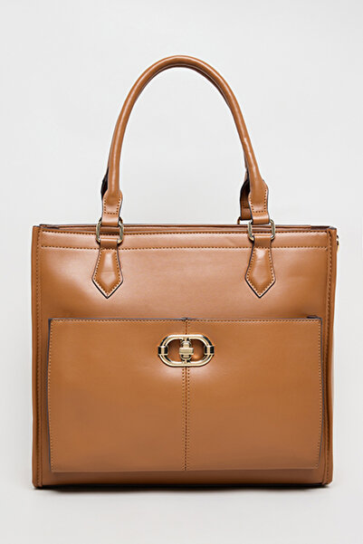 R&B Women's BROWN Solid Tote Bag