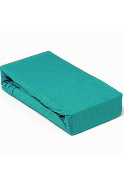 OEM Set of elastic bed cover with 2 pillowcases, cotton, 180x200, Turquoise