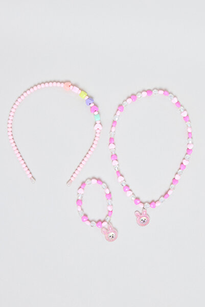 R&B Girl's Pink Headband & Jewellery Set