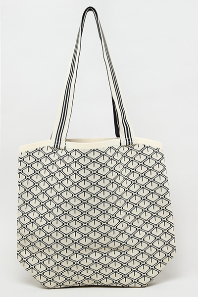 R&B Women's Cream Patterned Shoulder Bag