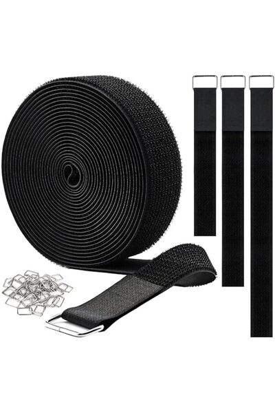 The Bros 16.4Ft x 0.8In Adjustable Cable Straps with 25 Buckles, Free Cut Len...