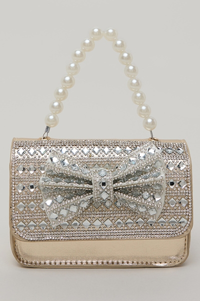 R&B Girl's Gold–colored Embellished Mini Bag