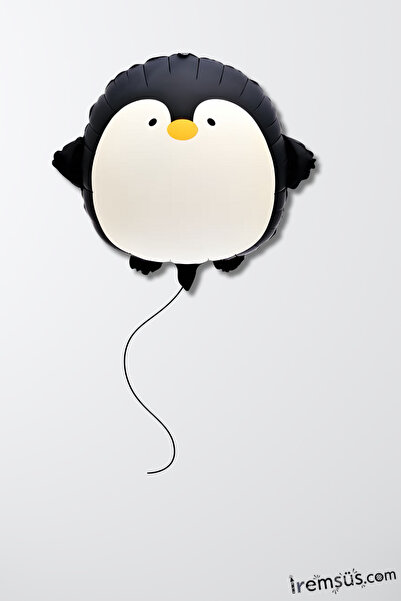 mypartyready Satin Mat Renk Penguen Figür Folyo Helyum Balon 59 Cm Penguen Şe...