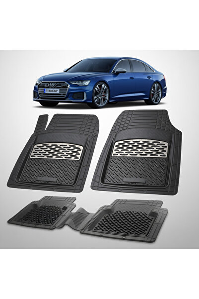 TEAMCAR Covorașe de cauciuc compatibile cu Audi A6 C8 Sedan 2018-2025 - Argintiu