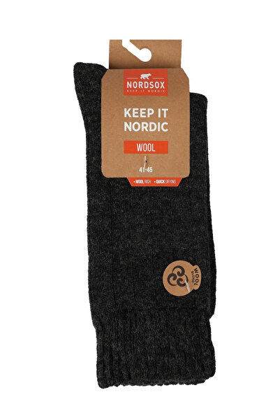 nordsox زوج واحد من الجوارب الشتوية المصنوعة من صوف الحملان للرجال من أنثراسايت