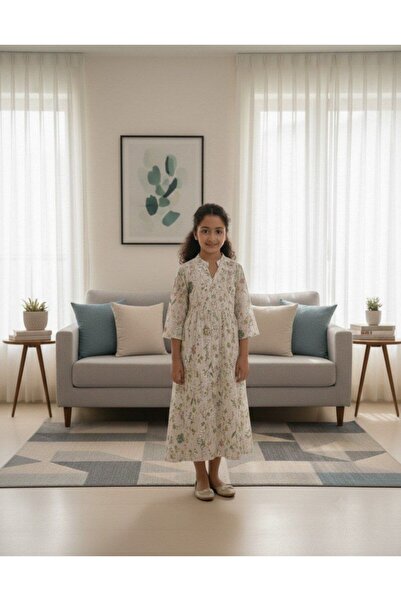 alqarat Spring Blossom Girl's Midi Jalabiya