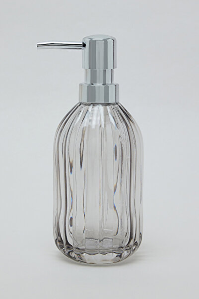 R&B Unisex Gray Clear Glass Soap Dispenser