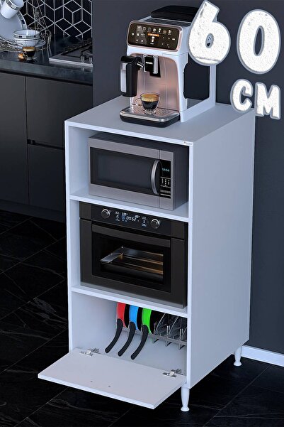 Modilayn Silva 60x119,2x56 cm Kapaklı Mikrodalga ve Midi Fırın Standı - 3 Böl...