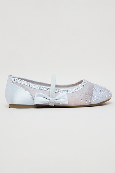 R&B Girl's Cream Embellished Ballerinas