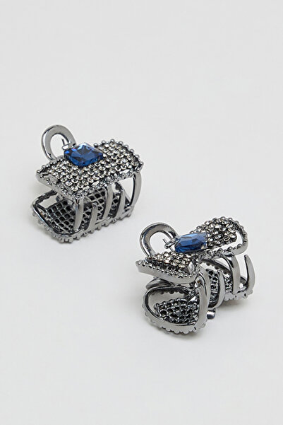R&B Women's Black 2 Piece Embellished Claw Clips