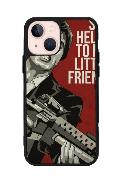BGAKSESUAR iPhone 13/14 Uyumlu Scarface Tasarımlı Glossy Premium Kılıf