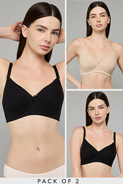 R&B Women's Ecru 2 Pack Wireless T-Shirt Bras