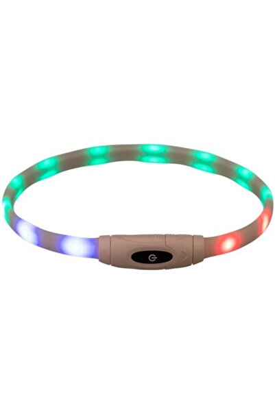 Trixie Zgardă LED, Trixie, reîncărcabilă prin USB, XS-XL: 65 cm/16 mm, multic...