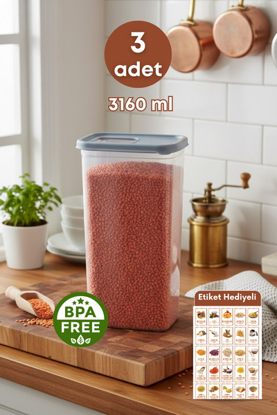 grimorlife 3 Pieces Storage Container for Food and Beans, Tea and Coffee Stor...