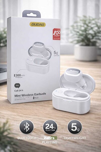 Genaric سماعات أذن لاسلكية صغيرة 5.0، لون أبيض