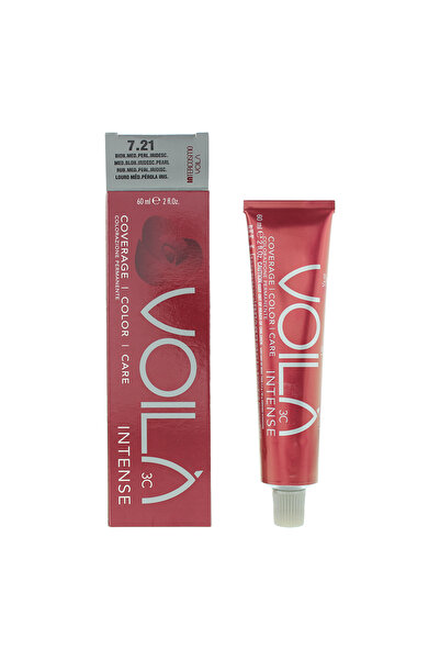 Intercosmo Voila 3C Intense, Μόνιμη Βαφή Μαλλιών, 7.21 Μεσαίο Ξανθό Ιριδίζον ...