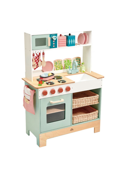 Tender Leaf Jucării - Gamă de bucătărie, 15 piese, bucătărie din lemn