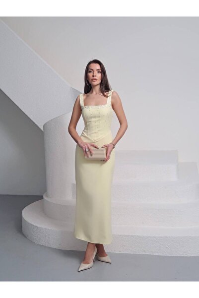 zoezoe Taşlı Tasarım Uzun Elbise Romane