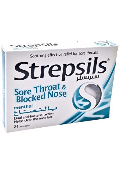 STREPSİLS أقراص استحلاب بالمنثول، ٢٤ قرصًا