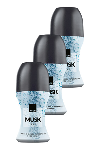 AVON Musk Exhale Roll On 50 Ml. Üçlü Paket