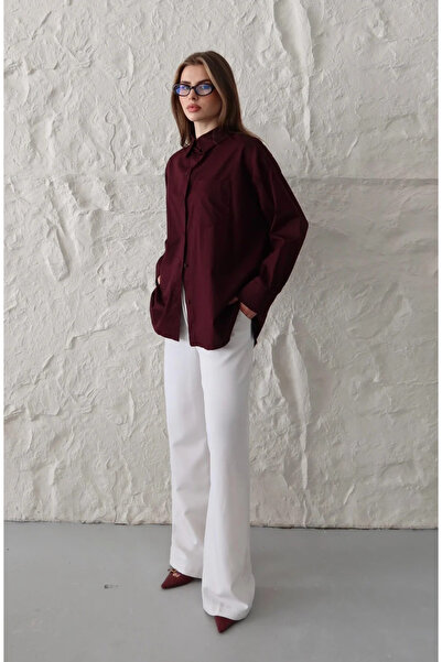 My Blog Claret Red Oversize Shirt - 5310