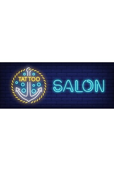 Slasa Tattoo Salon Nautical Multicolor LED Neon Wall Decor with Acrylic Base ...