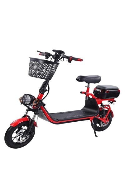 Leno سكوتر كهربائي بقوة 800 واط مع مقعد وسلة أمامية - أسود