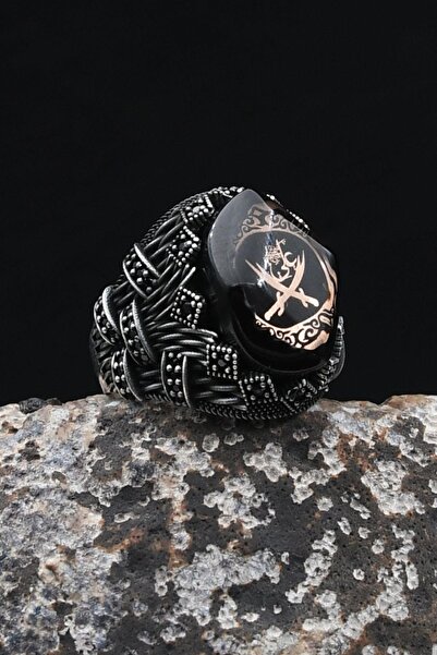 Prestige Zülfikar Hz. Ali'nin Kılıcı Sıkma Kehribar Taşlı 925 Ayar Gümüş Erke...