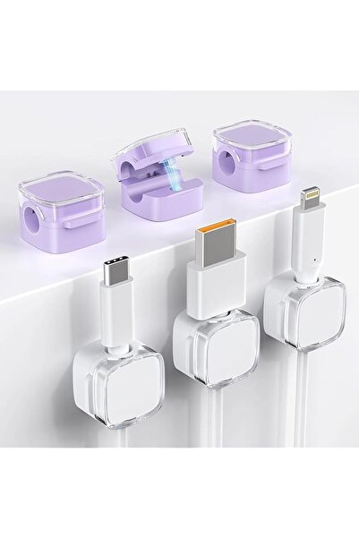 The Bros 8 Pack Magnetic Cord Clips with 5pc Reusable Silicone Cable Ties, Co...