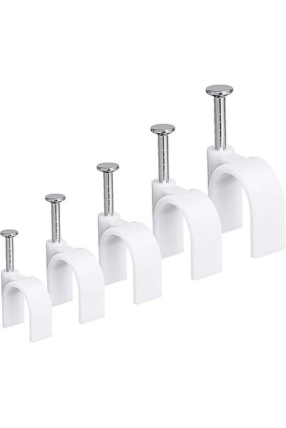 The Bros مشابك كابلات، مشابك أسلاك كابلات بيضاء، إدارة مع مسامير فولاذية 4 مم...