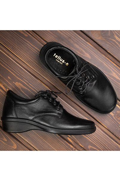 Tellus Women's Leather Exta Wide "TELLUS" 02-08, Black