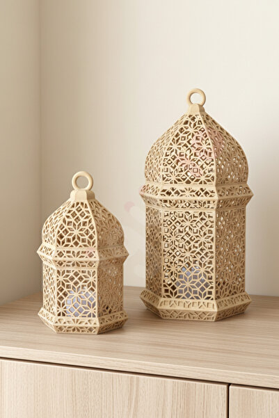 Saatistan Ramazan Temalı Işıklı Fener, Mumluk ve Masa Üstü Süs, Şık ve Zarif ...