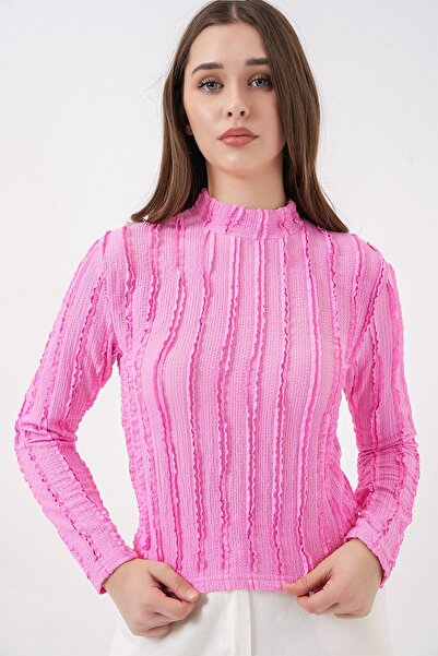 Hiccup Bluză BDART Texturată slim fit guler ridicat