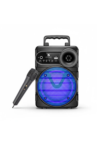 KTS -1512 Portable Wireless Bluetooth Speaker with Wired Microphone and LED L...