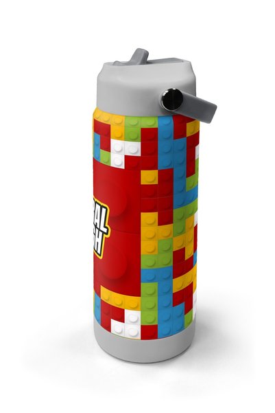 Coral High Colorful Block Patterned Steel Thermos with Folding Spout 650 ml 38392