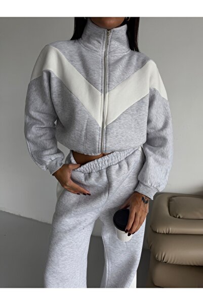 BE CHİC SET DE TRENING PENTRU FEMEI CU GULER STAND-UP, 3 FIȘE, DETAIL DETALIA...