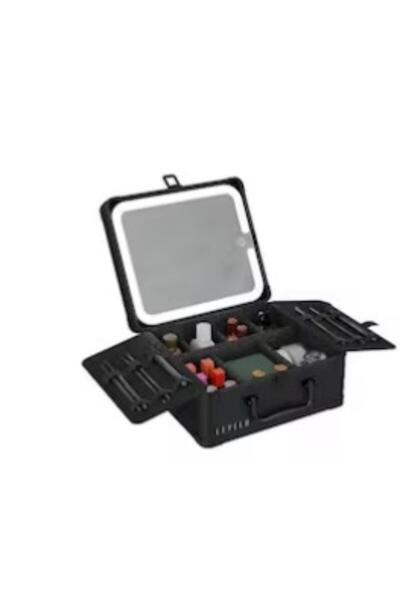 Tradeo Portable Makeup Vanity Box with LED Mirror, Storage Organizer Travel C...