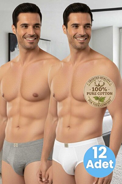 Tezzgelsin Men's 100% Cotton 12-Piece Combed Cotton Slip Underwear