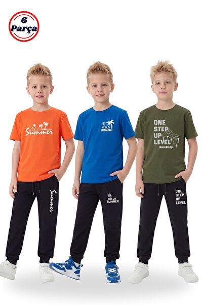 panios kids Комплект от 3 части с тениска с кръгла яка и панталони с принтира...