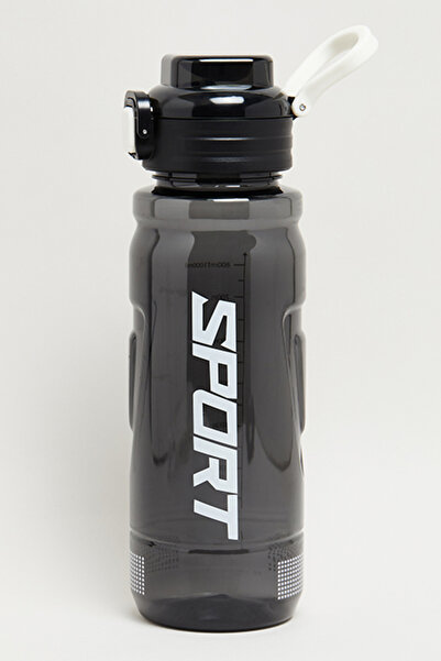 R&B Unisex Black Printed Sipper Water Bottle, 1000Ml