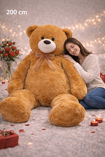 Cici Oyuncak 200 CM Dev Salaş Peluş Ayı Ultra Yumuşak Sarılmalık Dev Boy Sevg...