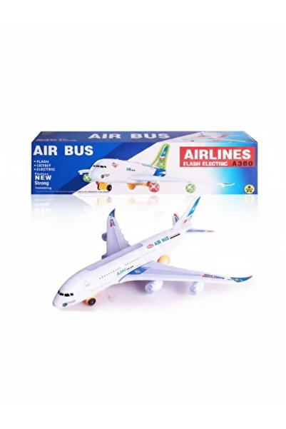TOY LAND طائرة إيرباص فلاش الكهربائية A380 بيضاء اللون