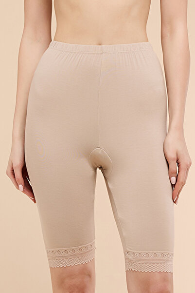 R&B Women's Ecru Lace Trim Inner Shorts