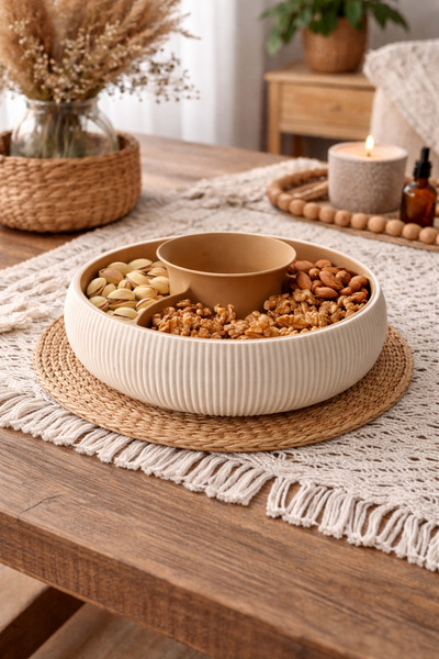 shop 3-Compartment Decorative Serving & Snack Bowl