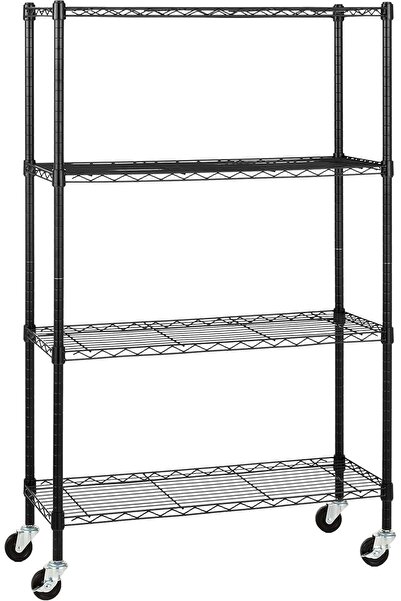 RTD وحدة تخزين متينة وقابلة للتعديل بأربعة أرفف مزودة بعجلات