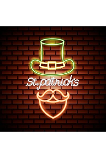 Slasa St. Patrick’s Multicolor LED Neon Wall Decor with Acrylic Base 40x60 cm