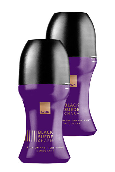 AVON Black Suede Charm Erkek Antiperspirant Roll-On Deodorant 50 Ml. İkili Paket