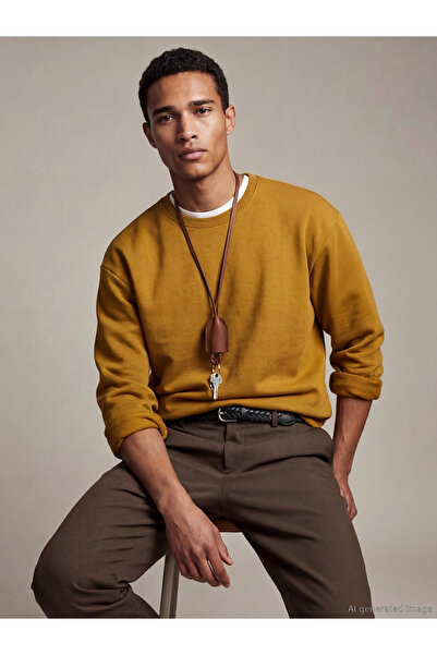 LC Waikiki Peak New Season Men's Crew Neck 3 Thread Raster Sweatshirt