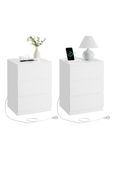 Talis Set 2 noptiere Alb 40x35x59 cm