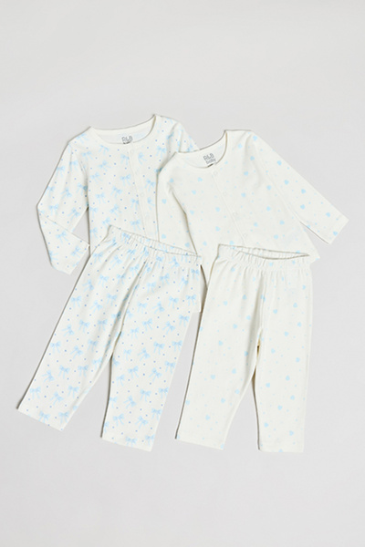 R&B طقم ملابس بناتي متعدد الألوان مكون من 4 قطع